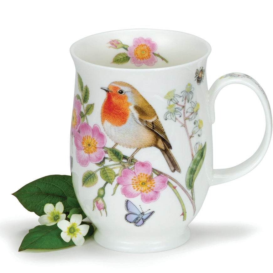 Dunoon Kaffee-Becher Tee-Tasse Suffolk Hedgerow Bird Rotkehlchen